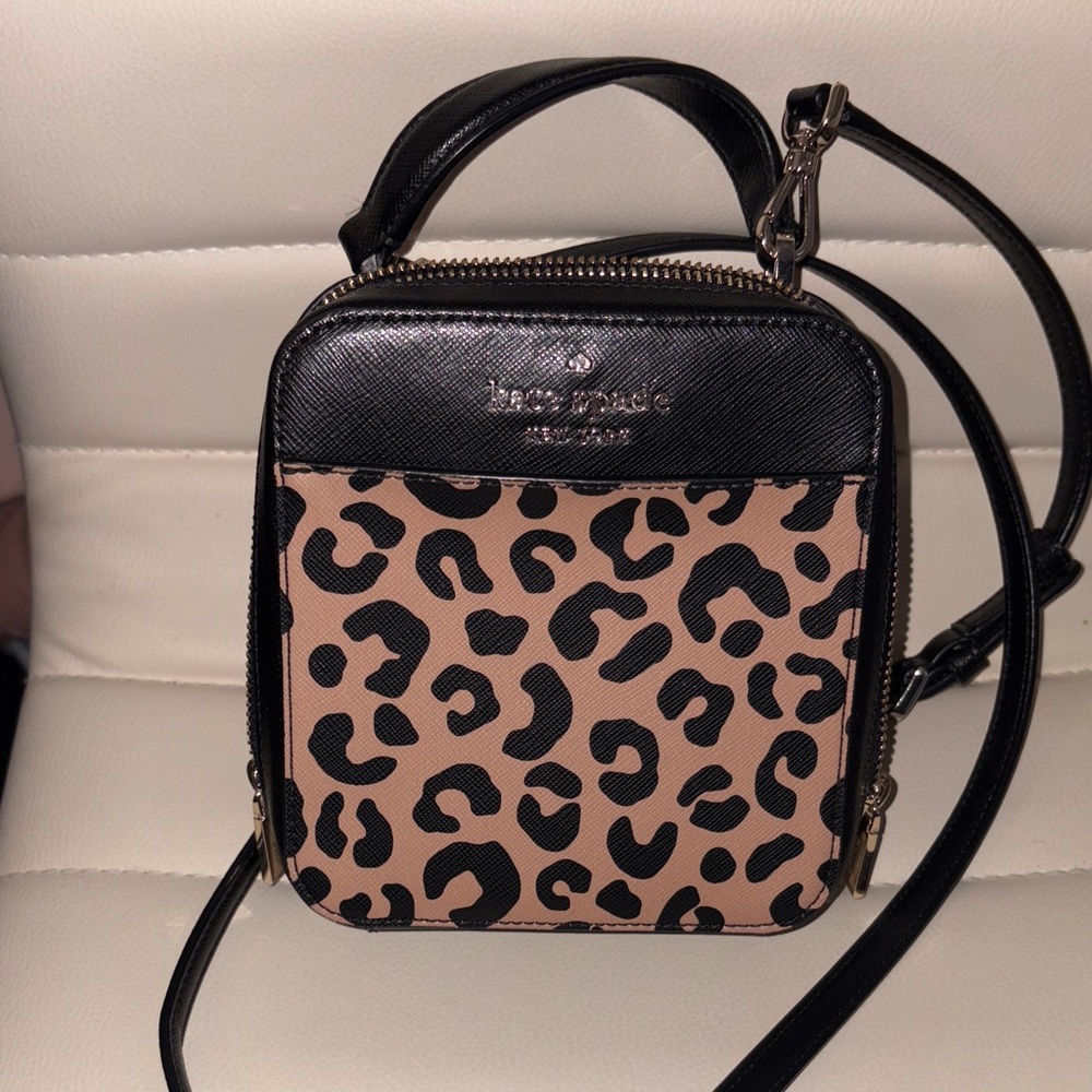 Kate Spade Black and Brown Leopard Crossbody Bag